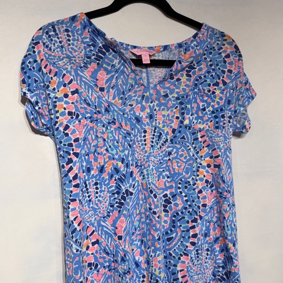 Lilly Pulitzer Duval Linen Dress Tic Tac Tile Allover Print Size XS - Picture 4 of 9